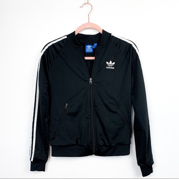 *SOLD* Adidas Classic Black and White Zip-Up Jacket - Picture 1 of 9
